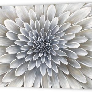 Hand-Painted White Flower Art Canvas Painting Without Frame