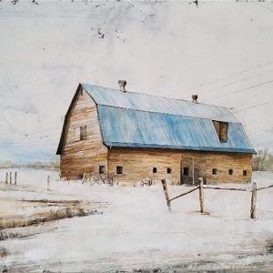 Hand Painted Light Blue and White Paintings Modern Abstract Rustic Pictures (Without Frame)