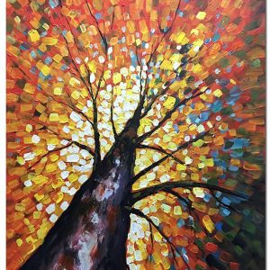 3D Orange Tree Painting Hand Painted On Canvas Abstract Artwork (Without Frame)