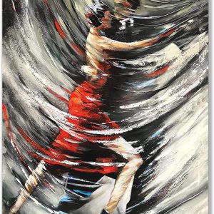 Romantic Couple Dancing Abstract Canvas Wall Art Hand Painted Painting (Without Frame)