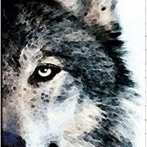 Black and White Wolf Painting Handpainted on Canvas (Without Frame)