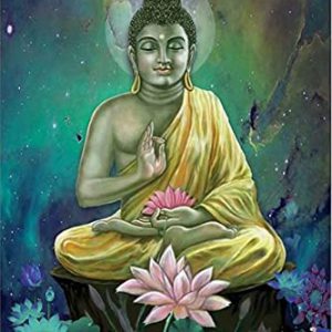 Hand-Painted Buddha Meditation Painting on Canvas (Without Frame)