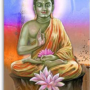 Buddha Meditation Art Handpainted Canvas Painting Unframed