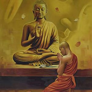 Buddha Meditation Canvas Art Handpainted Painting Unframed