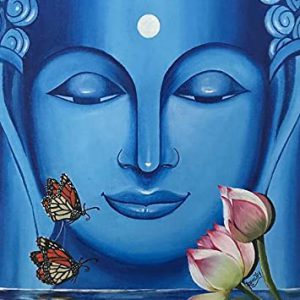 Buddha Meditation Canvas Art Handpainted Painting (Without Frame)