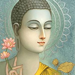Buddha Meditation Canvas Art Handpainted Painting (Without Frame)