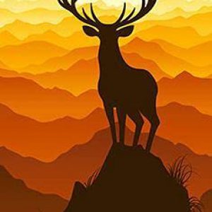 Mountain Deer Oil Painting Handpainted on Canvas (Without Frame)