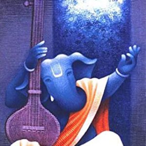 Ganesha Music Instruments Handpainted Painting on Canvas (Without Frame)