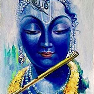 Krishna Jee Canvas Art Handpainted Painting (Without Frame)