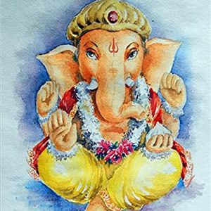Ganesha Music Instruments Handpainted Painting