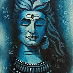 Hand-Painted Lord Shiva Art on Canvas (Without Frame)
