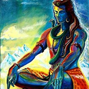 Hand-Painted Lord Shiva Painting on Canvas (Without Frame)
