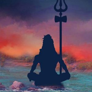 Sacred Lord Shiva Art Handpainted on Canvas (Without Frame)