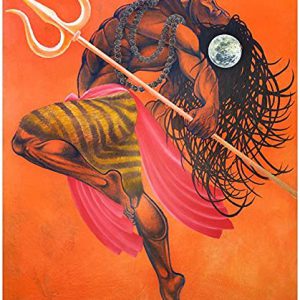 Sacred Lord Shiva Painting Handpainted on Canvas (Without Frame)