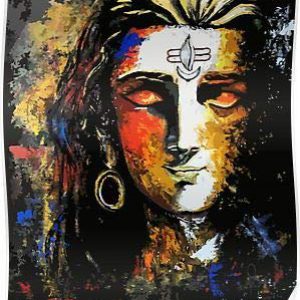 Handmade Lord Shiva Painting on Canvas (Without Frame)