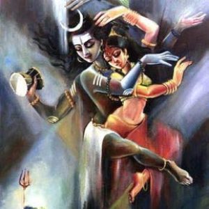 Divine Dance Oil Painting Handpainted on Canvas (Without Frame)