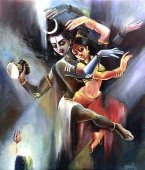 Shiv Shakti Divine Dance Oil Painting