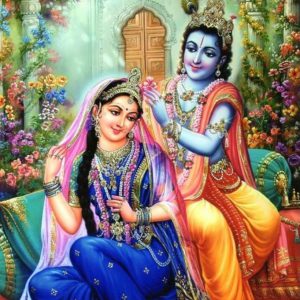 Radha Krishna Eternal Love Hand Painted Painting