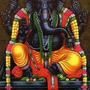 Lord Ganesha Canvas Art Hand painted Painting Without Frame