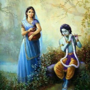 Divine Radha Krishna Canvas Art Hand Painted Painting No Frame