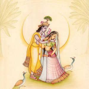 Radha Krishna Canvas Art Hand Painted Painting No Frame