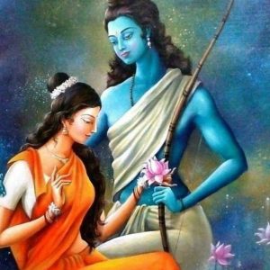 Ram Sita Canvas Art Hand Painted Painting No Frame