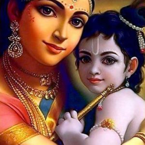 Yashoda With Krishna Painting Hand Painted Painting On Canvas No Frame