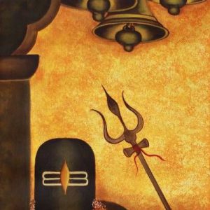 Shivling Canvas Art Decor Hand Painted Painting No Frame