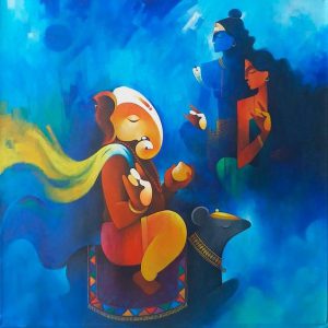 Beautiful Lord Ganesha art Hand Painted Painting Masterpiece