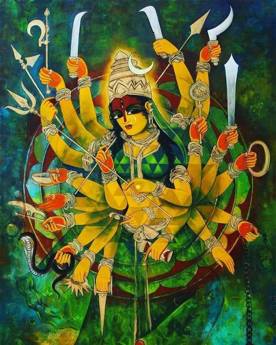 Devi Durga B Hand Painted Painting