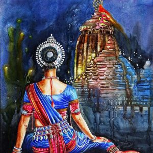 Hand Painted Devi Durga Painting On Canvas Without Frame