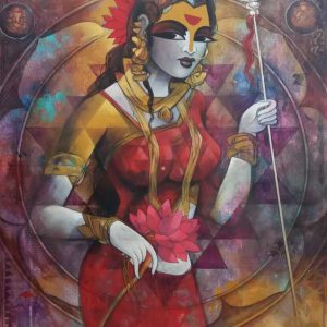 Devi Parvati canvas art Hand Painted Painting Without Frame