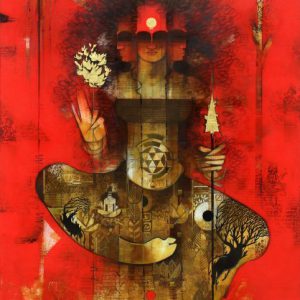 Devi Shakti Canvas Art Hand Painted Painting On Canvas Without Frame