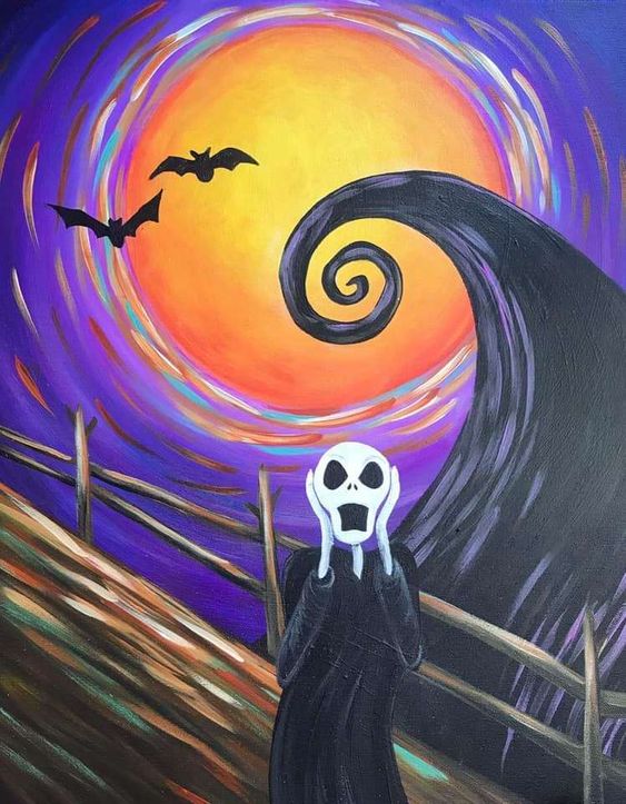 Halloween Hand Painted Painting