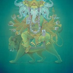 Hand-Painted Sacred Lord Ganesha Painting Masterpiece