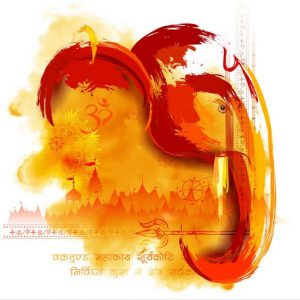 Divine Lord Ganesha Hand-Painted Painting On Canvas Unframed