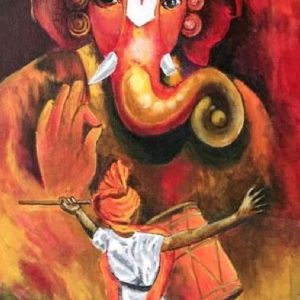 Lord Ganesha Canvas Art Hand Painted Painting