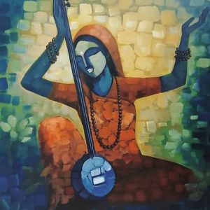Meera Bai Hand-Painted Painting On Canvas Without Frame