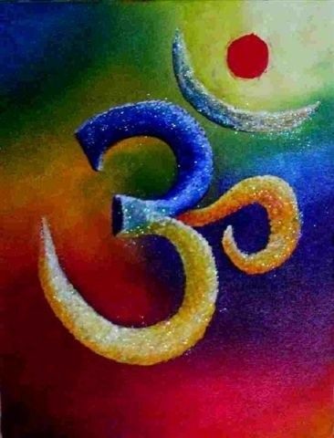 Symbol Of Om Hand Painted Painting
