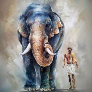 Village Life Canvas Painting Hand Painted On Canvas Unframed