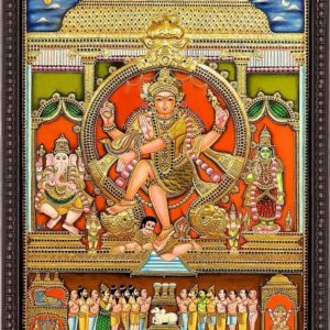 Chidambaram Thillai Natarajan Tanjore Art Painting Unframed