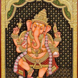 Traditional Tanjore Ganesha Painting With Frame