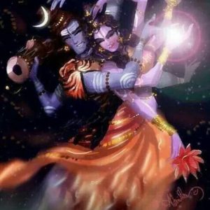 Dance of Shiva Parvati Handpainted Painting On Canvas Masterpiece