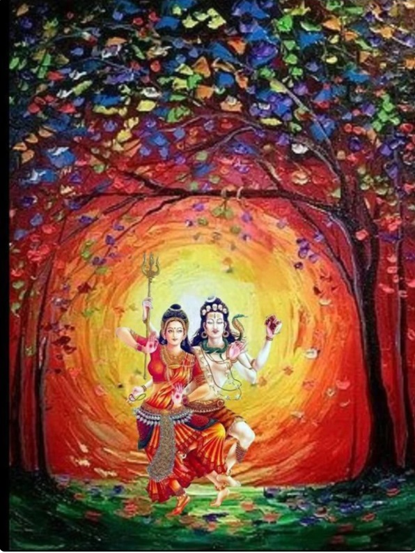 Lord Shiva And Parvati In Dance