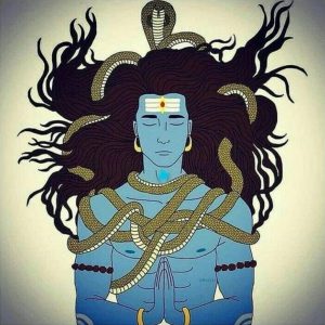 Shiva Meditation Canvas Painting Handpainted (Without Frame)