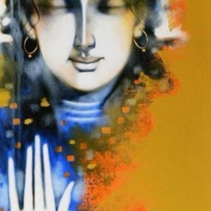 Handpainted Lord Shiva Painting on Canvas (Without Frame)