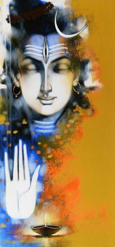 Lord Shiva Oil Painting Handpainted