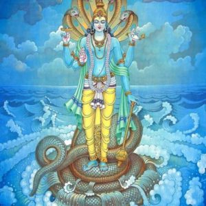 Hand Painted Lord Vishnu Art Painting On Canvas No Frame