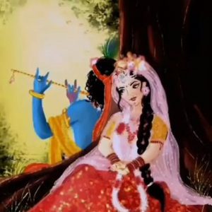 Radha Krishna Eternal Love Hand Painted Painting Masterpiece