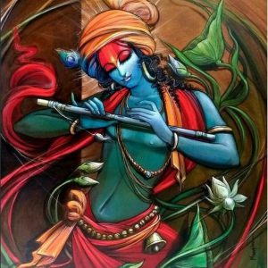 Radha Krishna Eternal Love Hand Painted Painting On Canvas No Frame